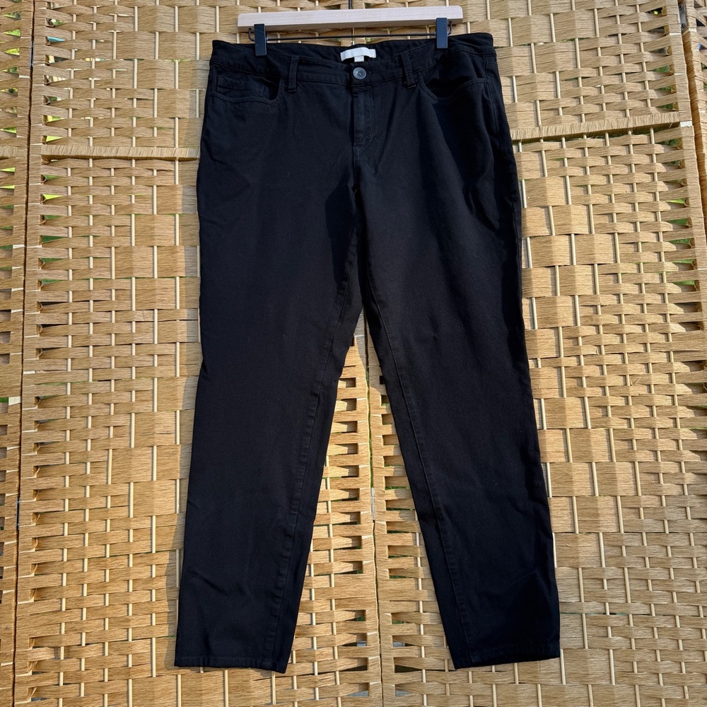Banana Republic Black Straight Leg Pants Women’s Size 14‎ Viscose & Cotton Blend